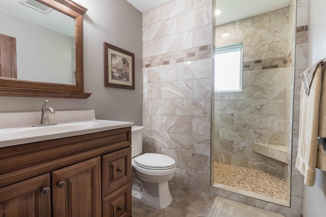 23725 240th Ave, Aurdal Twp, MN 56537 - full bath with vanity, toilet, and a walk in shower