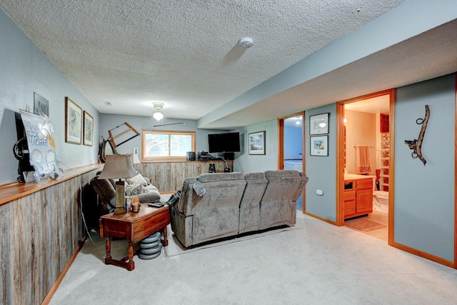 106 4th Ave NW, Rice, MN 56367 - living area with light carpet and a textured ceiling
