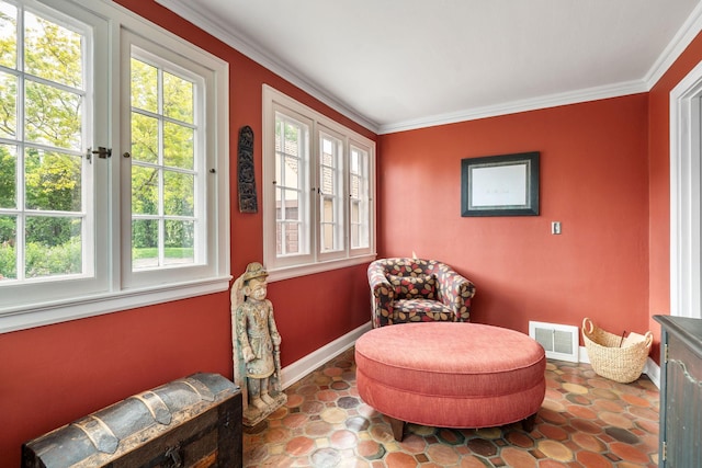 808 4th St SW, Austin, MN 55912 - living area featuring ornamental molding and baseboards