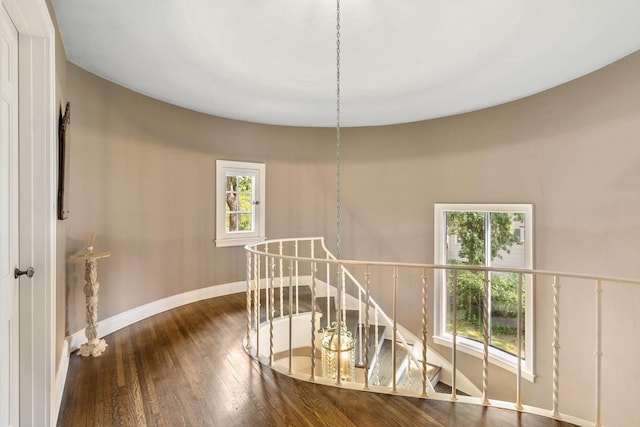 808 4th St SW, Austin, MN 55912 - stairway featuring hardwood / wood-style floors and baseboards