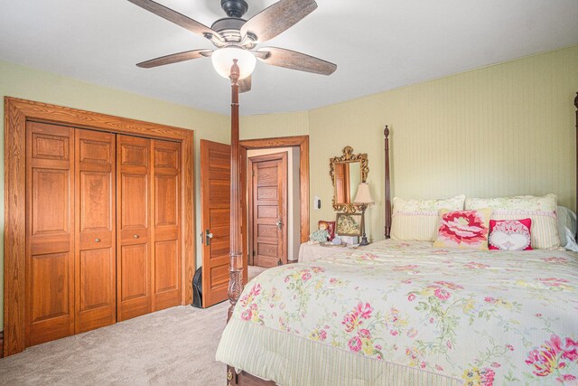 102 Walnut Ave, Luverne, MN 56156 - bedroom with carpet, a closet, and ceiling fan