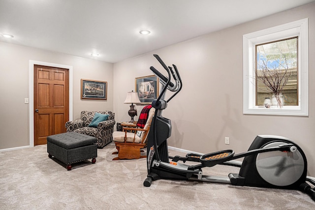 102 Walnut Ave, Luverne, MN 56156 - workout room with carpet floors, baseboards, and recessed lighting