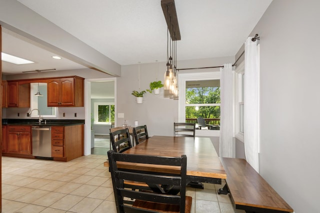 15613 Boulder Creek Dr, Minnetonka, MN 55345 - dining room with light tile patterned floors and recessed lighting
