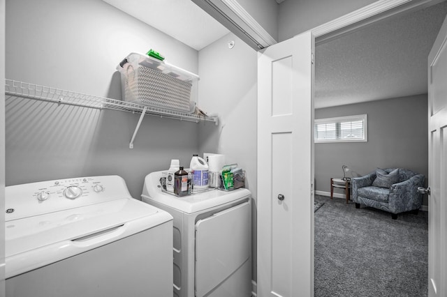 7243 Ada Dr, Lino Lakes, MN 55038 - washroom with independent washer and dryer, carpet flooring, and baseboards