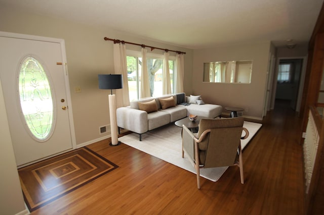 3249 Zane Ave N, Crystal, MN 55422 - living room featuring wood finished floors and baseboards