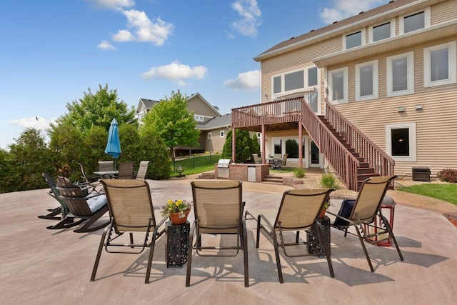 1900 Legacy Dr, Faribault, MN 55021 - view of patio featuring stairs and a wooden deck