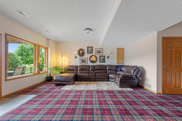 1900 Legacy Dr, Faribault, MN 55021 - living room with carpet, baseboards, and a textured ceiling