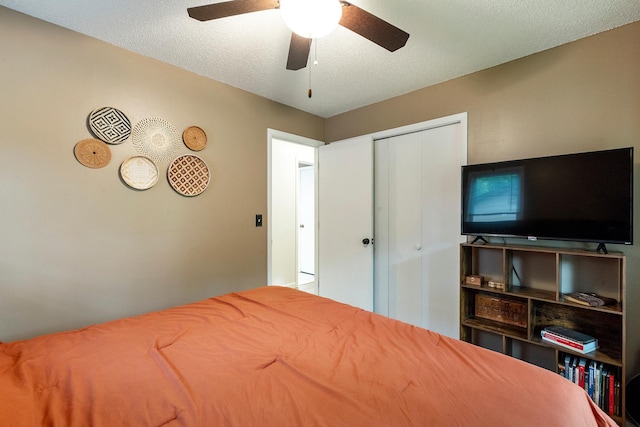 18799 147th St NW, Elk River, MN 55330 - bedroom with a textured ceiling and a ceiling fan