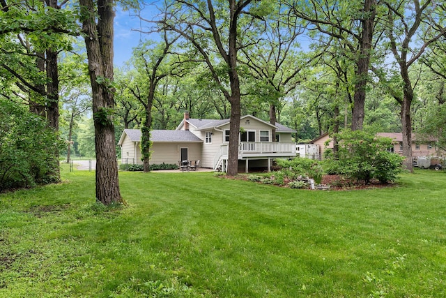 18799 147th St NW, Elk River, MN 55330 - view of grassy yard with a deck