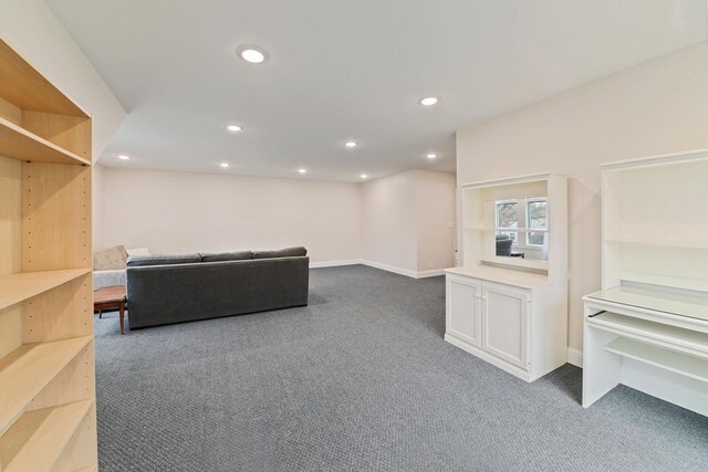 724 1st Ave NW, New Brighton, MN 55112 - unfurnished living room featuring carpet flooring, recessed lighting, and baseboards