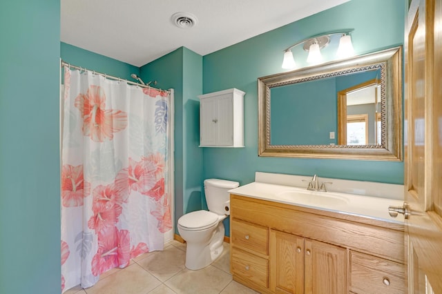 12966 Carole Dr, Becker, MN 55308 - bathroom with vanity, tile patterned flooring, and a shower with curtain