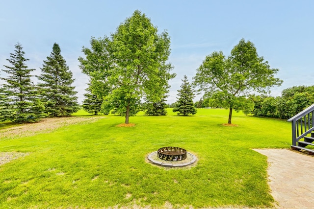 918 Mallard St NE, Hanover, MN 55341 - view of green lawn with a fire pit
