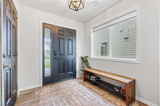 934 31st Ave W, West Fargo, ND 58078 - foyer featuring baseboards, wood finished floors, and plenty of natural light