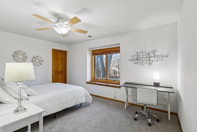 5929 Oxford St N, Shoreview, MN 55126 - carpeted bedroom with ceiling fan and a textured ceiling