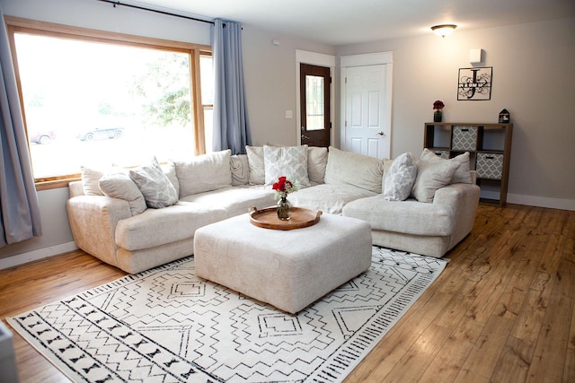 6014 6th St, Lake Park, MN 56554 - living room with hardwood / wood-style floors and baseboards
