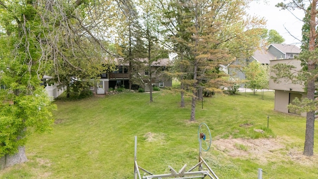 51470 Rush Lake Trl, Nessel Twp, MN 55069 - view of green lawn featuring a wooden deck