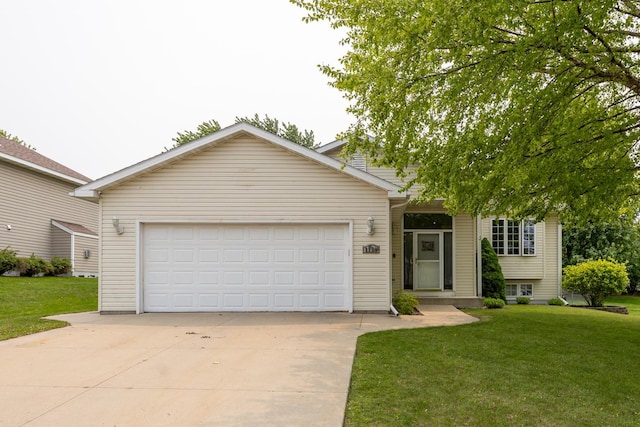 3224 48th St NW, Rochester, MN 55901 - view of front of home featuring concrete driveway, a front yard, and an attached garage