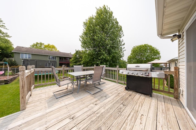 3224 48th St NW, Rochester, MN 55901 - wooden terrace with outdoor dining area and area for grilling