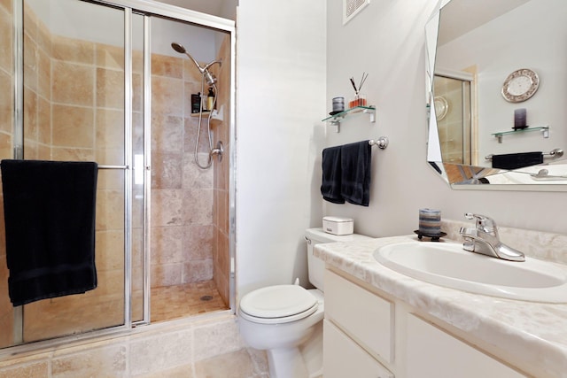 121 Washington Ave S Unit 1816, Minneapolis, MN 55401 - bathroom featuring vanity, toilet, and a shower stall