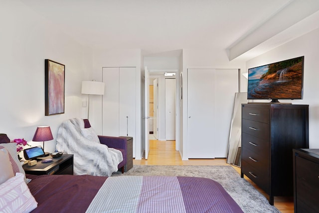121 Washington Ave S Unit 1816, Minneapolis, MN 55401 - bedroom featuring multiple closets and light wood-style floors