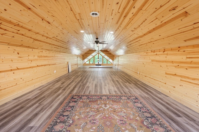 20470 220th St, Verndale, MN 56481 - bonus room featuring wood walls, wooden ceiling, wood finished floors, and vaulted ceiling