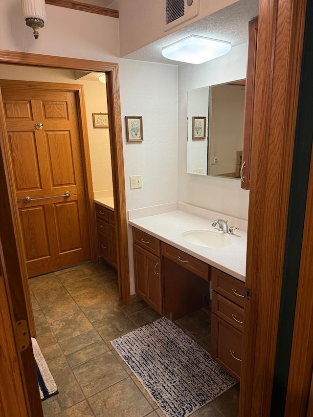 33688 416th Ave, Farm Island Twp, MN 56431 - bathroom featuring vanity and stone finish flooring