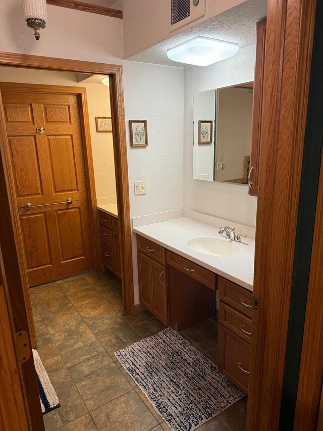 33688 416th Ave, Farm Island Twp, MN 56431 - bathroom featuring vanity and stone finish flooring