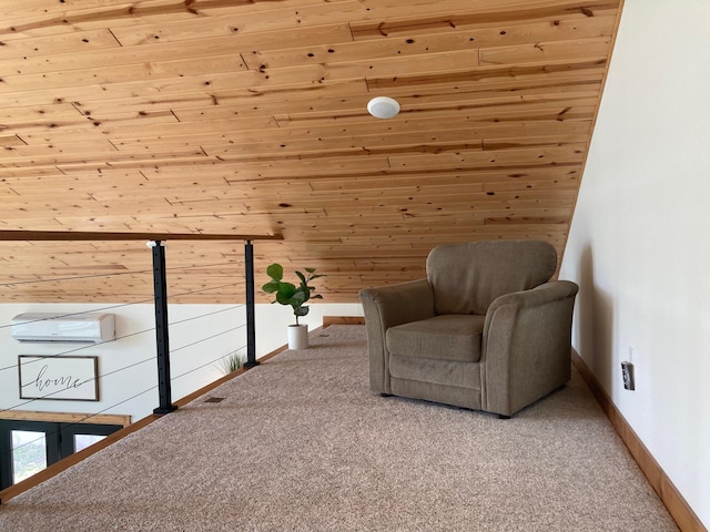 51509 County Highway 9, Scambler Twp, MN 56572 - sitting room featuring carpet, wood walls, and baseboards