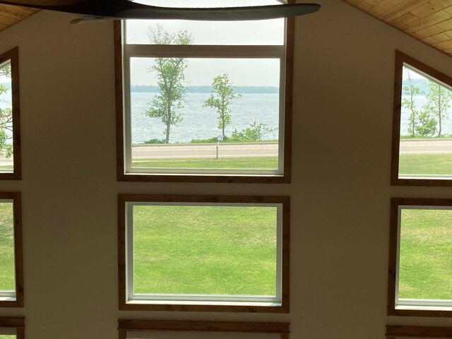 51509 County Highway 9, Scambler Twp, MN 56572 - detailed view of a large body of water and wood ceiling