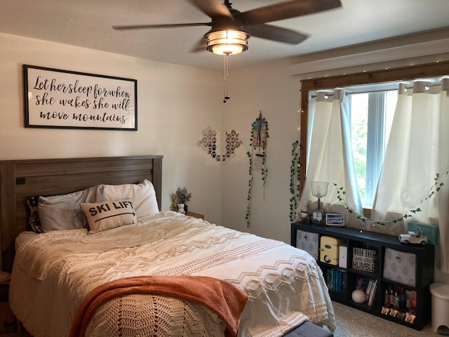 51509 County Highway 9, Scambler Twp, MN 56572 - carpeted bedroom featuring a ceiling fan