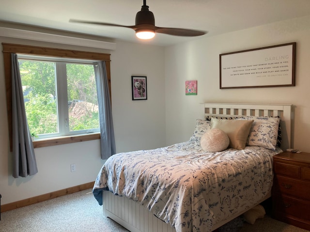 51509 County Highway 9, Scambler Twp, MN 56572 - carpeted bedroom with baseboards and ceiling fan