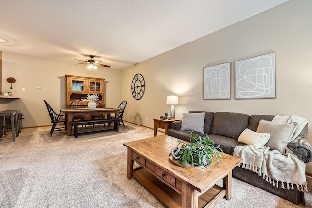 17673 96th Ave N, Maple Grove, MN 55311 - living area with light carpet, ceiling fan, and baseboards