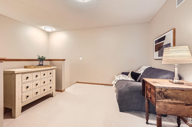 17673 96th Ave N, Maple Grove, MN 55311 - living area featuring light colored carpet, a textured ceiling, and baseboards