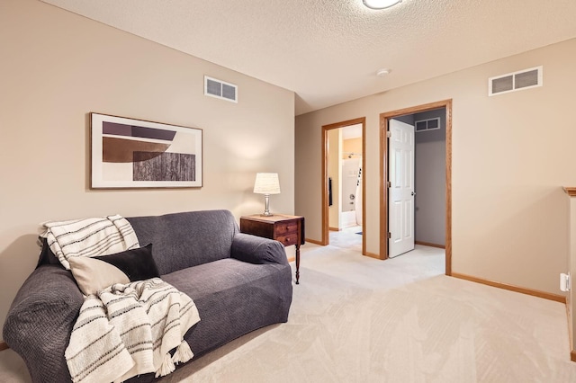 17673 96th Ave N, Maple Grove, MN 55311 - living area featuring light colored carpet, baseboards, and a textured ceiling