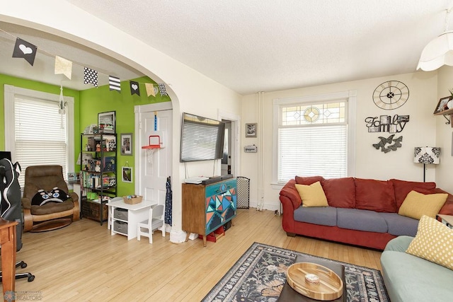 108 6th Ave N, Fargo, ND 58102 - living room featuring wood finished floors and arched walkways
