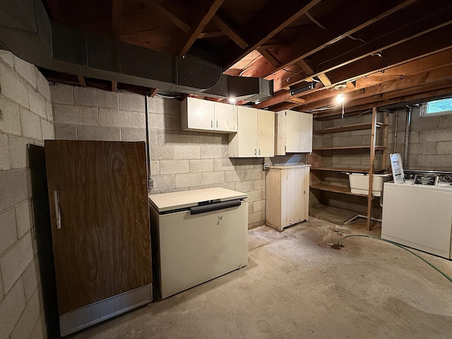 1620 4th St, Montevideo, MN 56265 - unfinished below grade area featuring washer / dryer