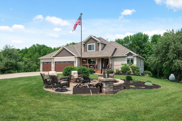22774 Olivine St NW, Nowthen, MN 55330 - view of front of home featuring an attached garage, a front lawn, driveway, and a shingled roof