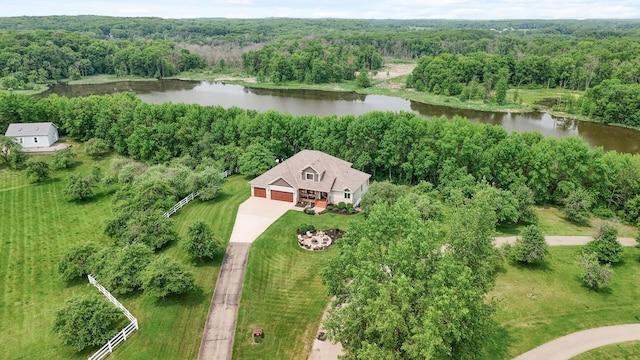 22774 Olivine St NW, Nowthen, MN 55330 - drone / aerial view of a nearby body of water and a forest