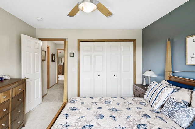 22774 Olivine St NW, Nowthen, MN 55330 - bedroom featuring carpet floors, a closet, and a ceiling fan