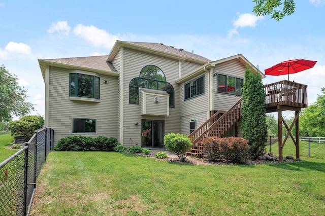 22774 Olivine St NW, Nowthen, MN 55330 - view of front facade with a wooden deck and stairs