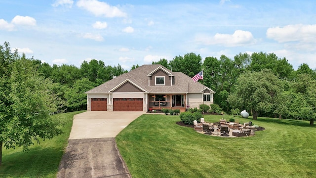 22774 Olivine St NW, Nowthen, MN 55330 - craftsman inspired home with a garage, a front lawn, concrete driveway, and a shingled roof