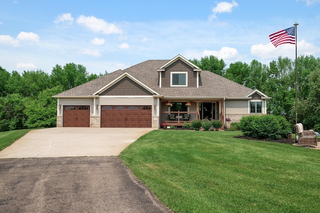 22774 Olivine St NW, Nowthen, MN 55330 - craftsman inspired home featuring concrete driveway, a front lawn, a garage, a porch, and roof with shingles