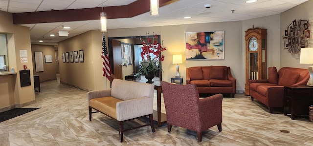 6615 Lake Shore Dr S Unit 717, Richfield, MN 55423 - building lobby featuring a drop ceiling, recessed lighting, and a surveillance system