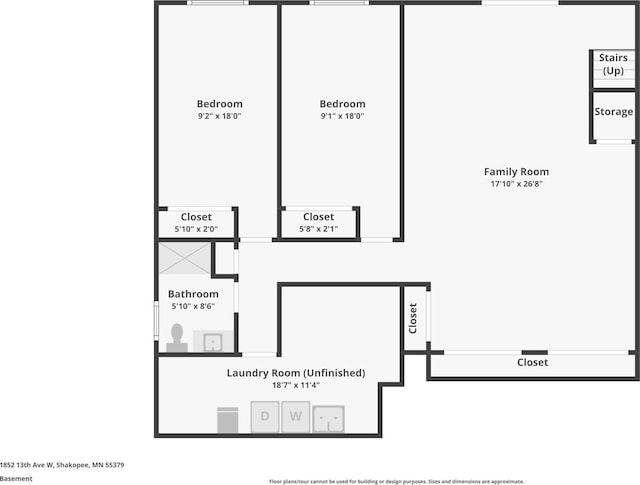 1852 13th Ave W, Shakopee, MN 55379 - floor plan / room layout