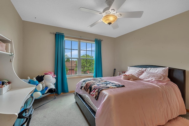 25845 12th St W, Zimmerman, MN 55398 - bedroom featuring light colored carpet, a ceiling fan, and a textured ceiling