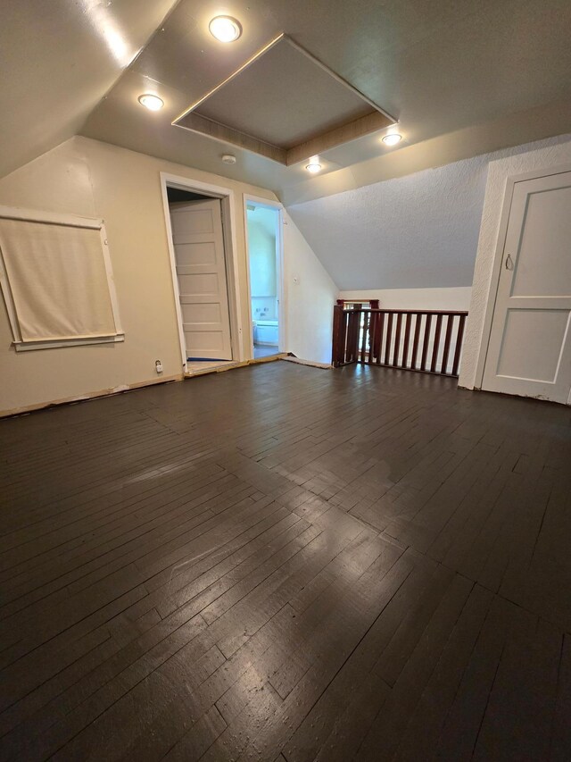 25 Morgan St, Tracy, MN 56175 - bonus room featuring lofted ceiling and dark wood-style flooring