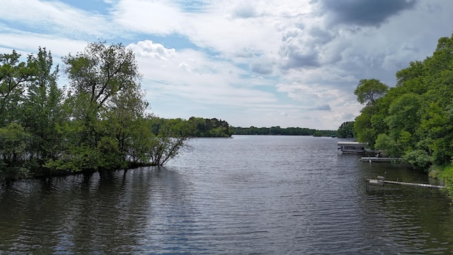 13100 Island View Dr NW, Elk River, MN 55330 - water view featuring a boat dock