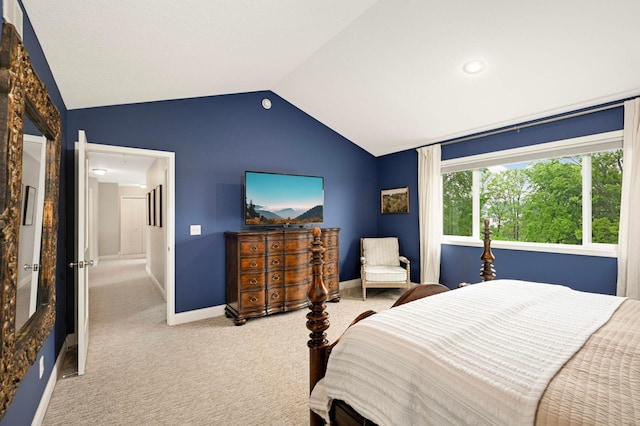 6100 151st St, Savage, MN 55378 - carpeted bedroom featuring lofted ceiling and baseboards