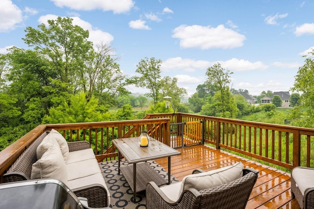 6100 151st St, Savage, MN 55378 - wooden deck featuring outdoor lounge area