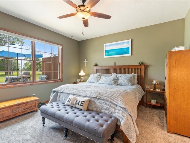 7496 Fairway Ln, Breezy Point, MN 56472 - bedroom featuring carpet floors and ceiling fan
